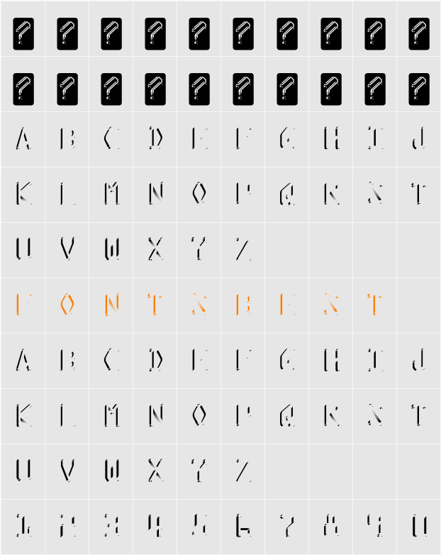 Kredit Shine Character Map