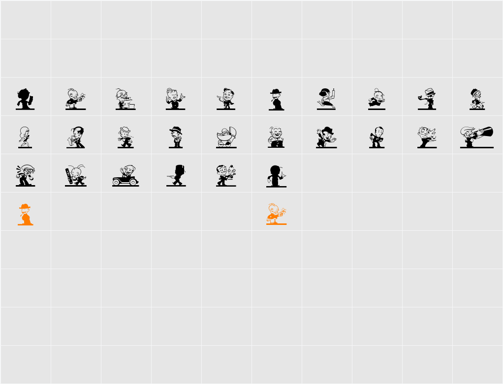 KartoonKutzToo Character Map
