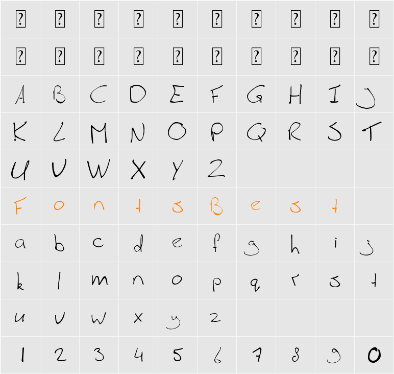 jorg Character Map