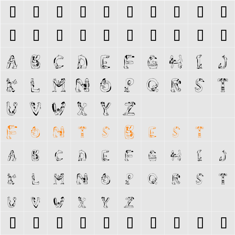Wiener Gentil Toutou Character Map