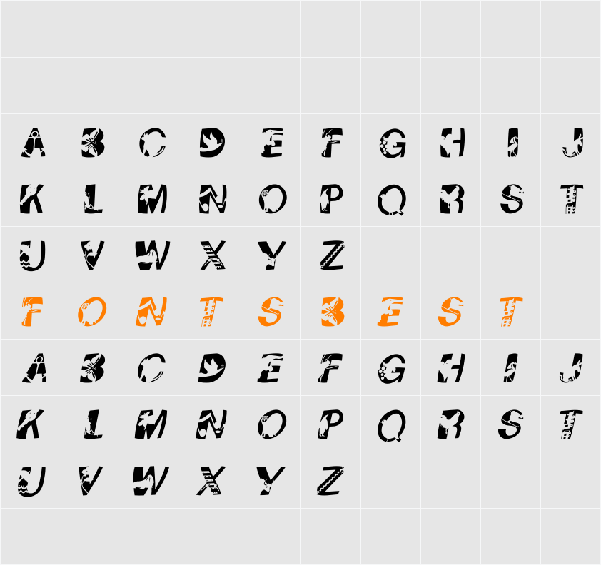PixCapsWinding Character Map
