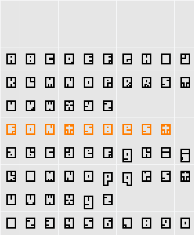 Silverbloc Character Map