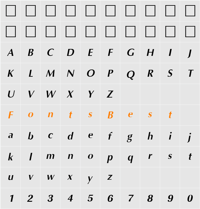 PSL Asadong Character Map
