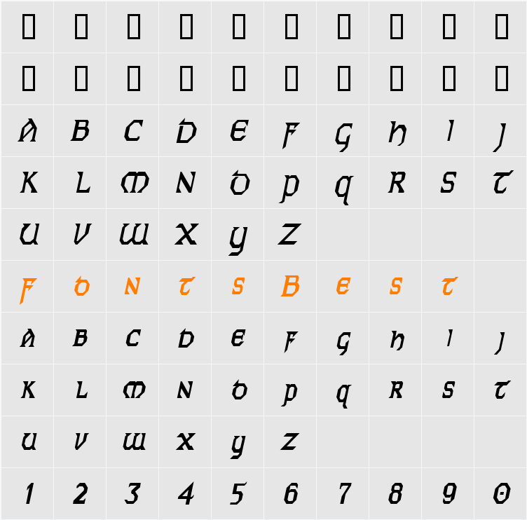 Norman-Condensed Character Map