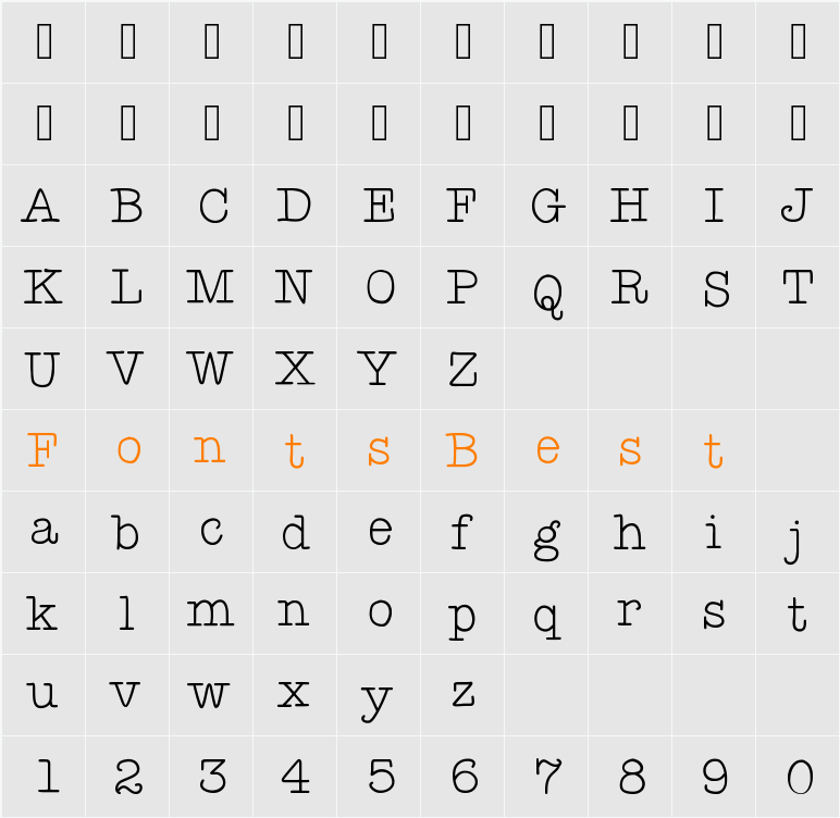 KBYoureJustMyTypeThin Character Map