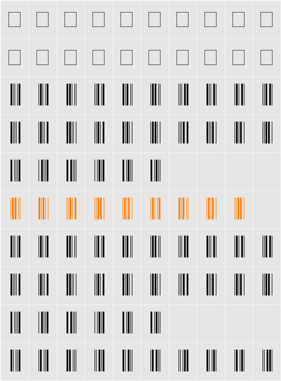 K-O-D-E-39 Hidden Character Map