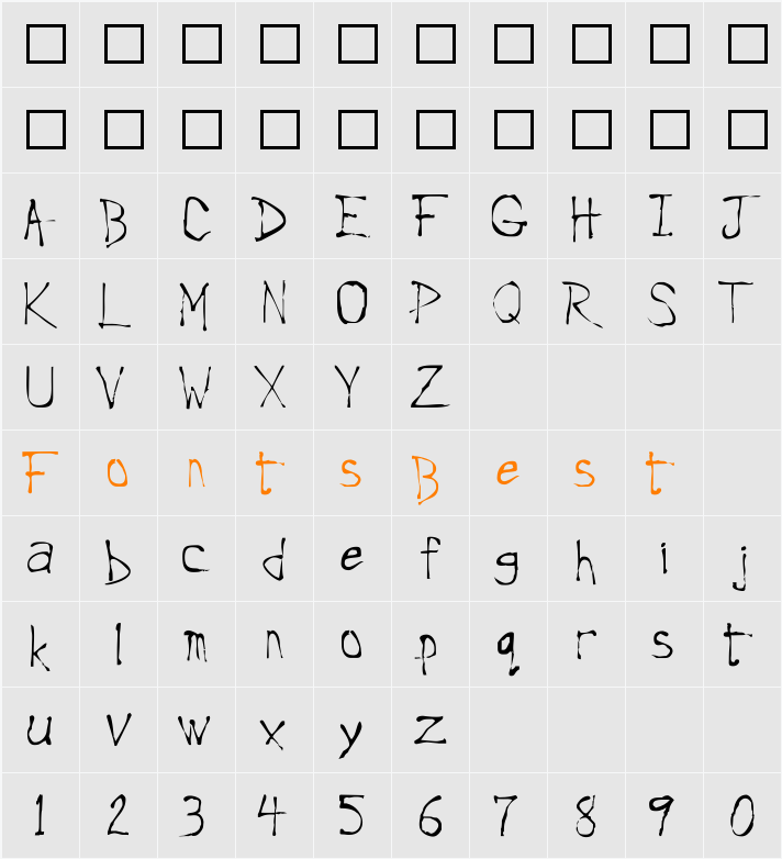 Roughedge Character Map