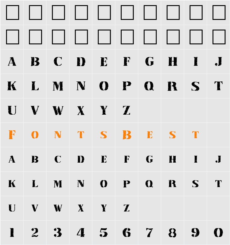 622-CAI978 Character Map
