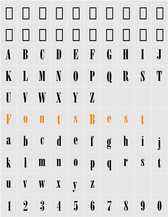 Onyx BT Character Map