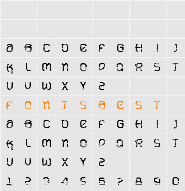 VTKS URBAN TIME Character Map
