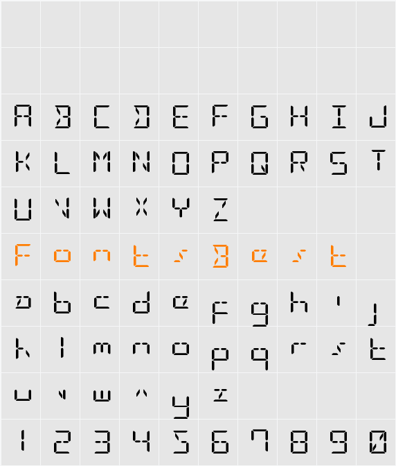 LED Sled Straight Expanded Character Map