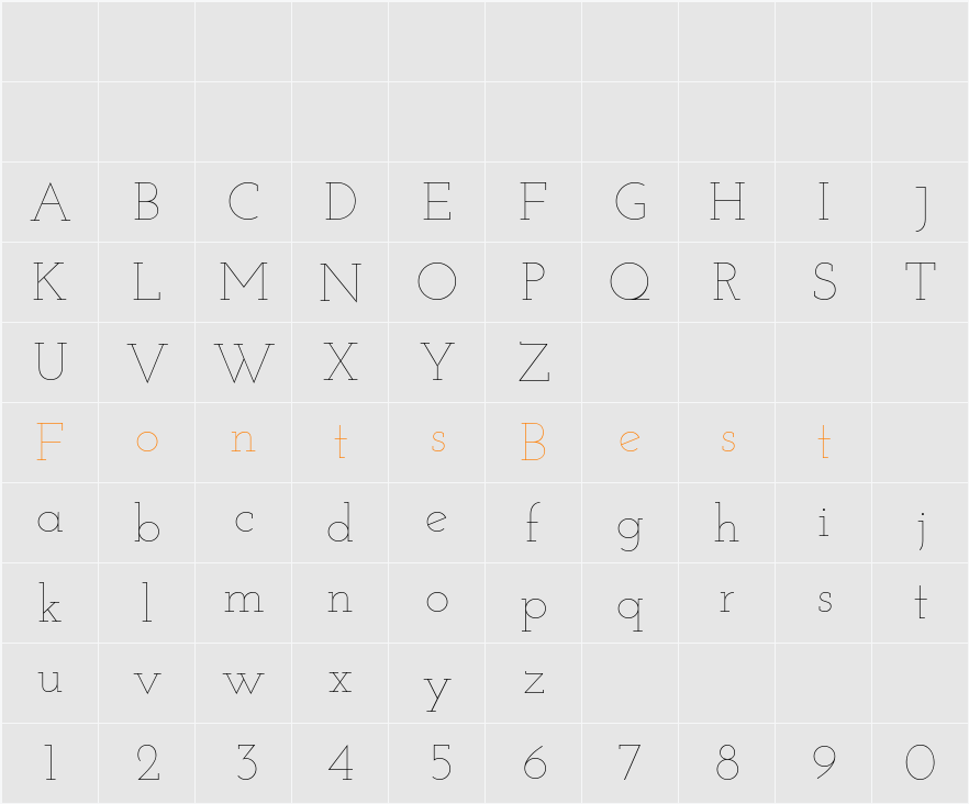 Josefin Slab Character Map