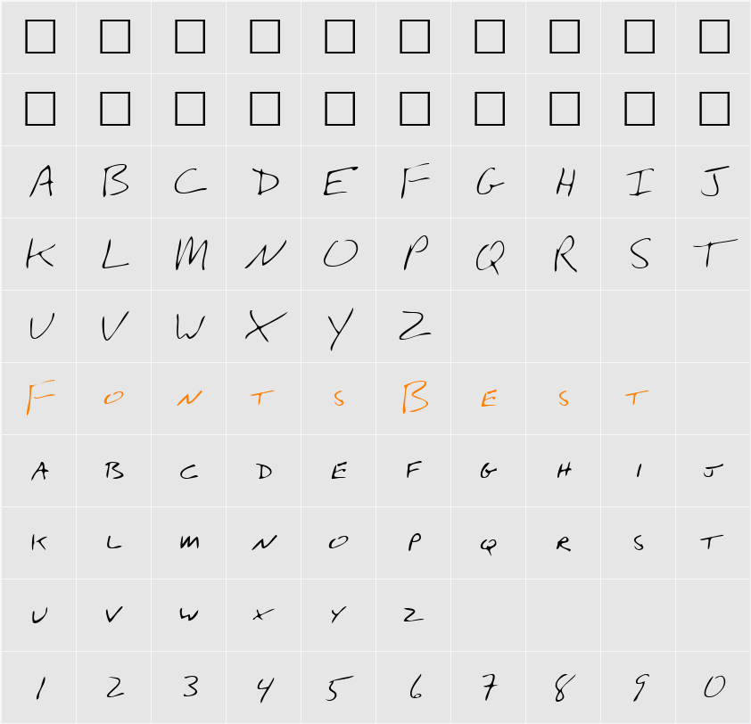 WalkersHand Character Map