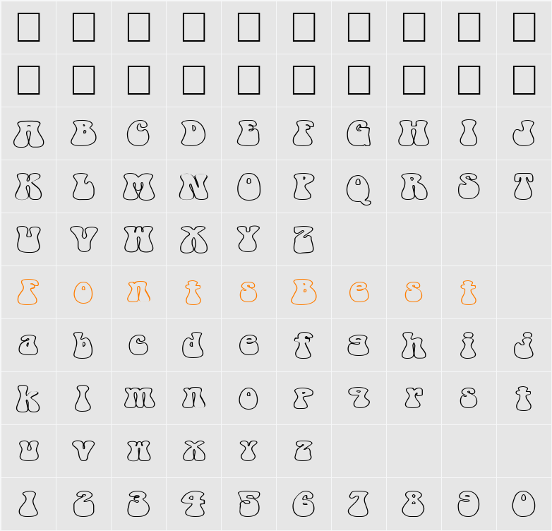 FZ JAZZY 14 HOLLOW EX Character Map