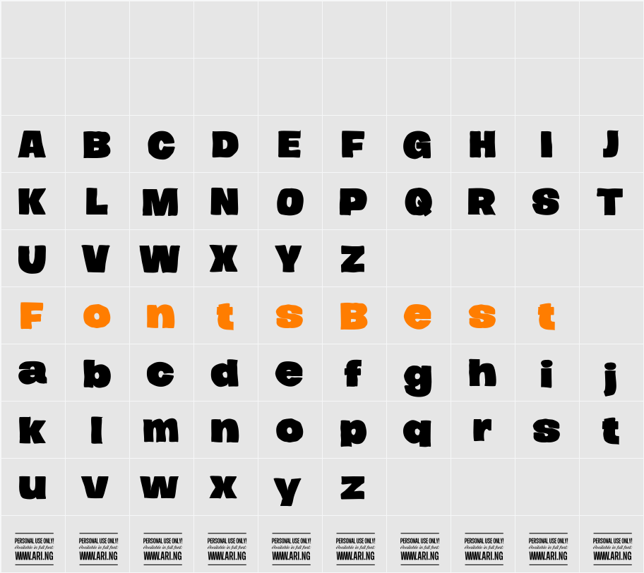 Hierograf Solid PERSONAL USE Character Map