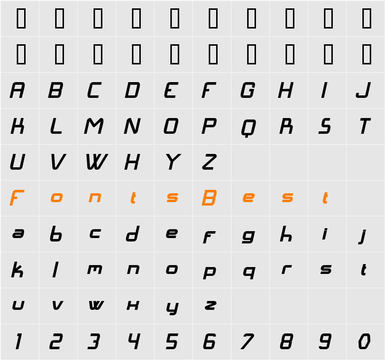 Langó Character Map