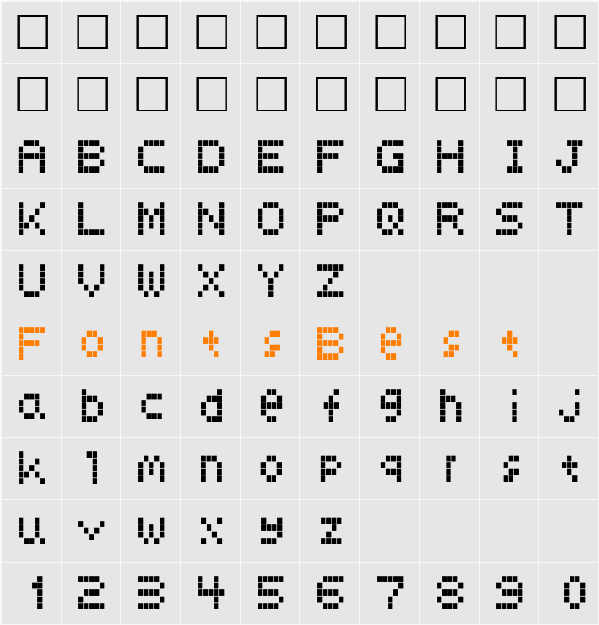 LCD Character Map