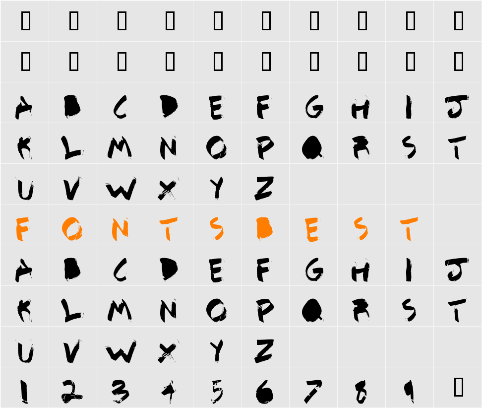 Detail BETA Character Map