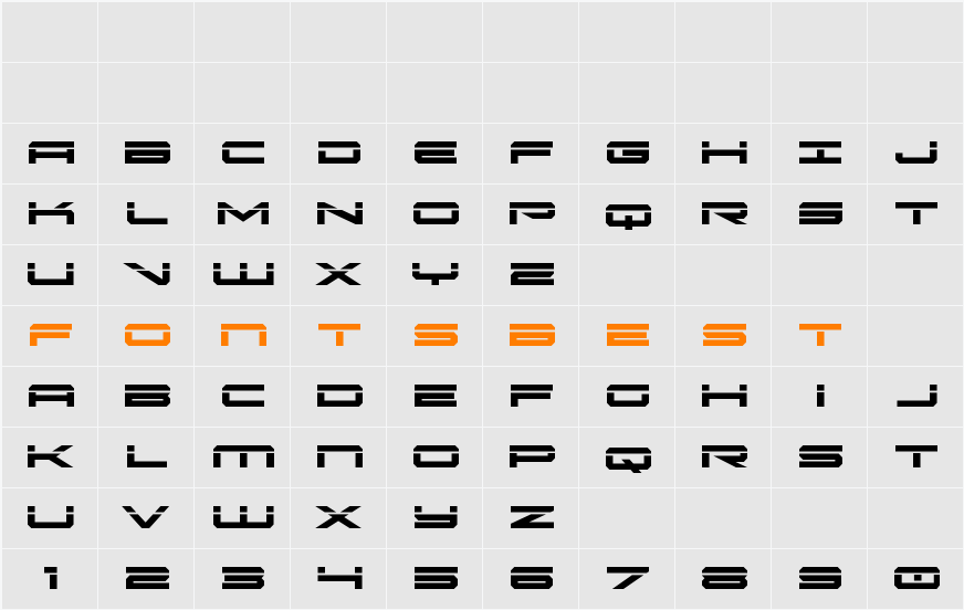 Oramac Laser Character Map