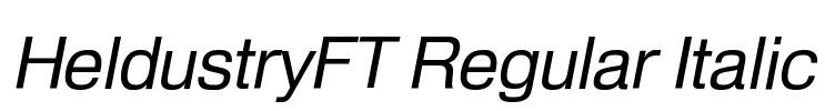 HeldustryFT Regular Italic Font Image