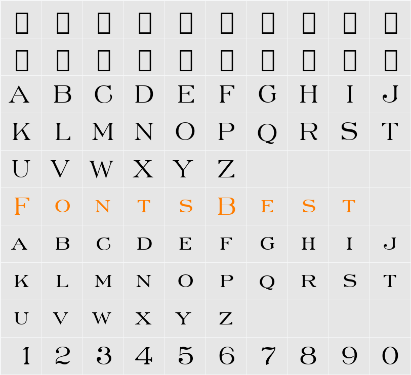 764-CAI978 Character Map