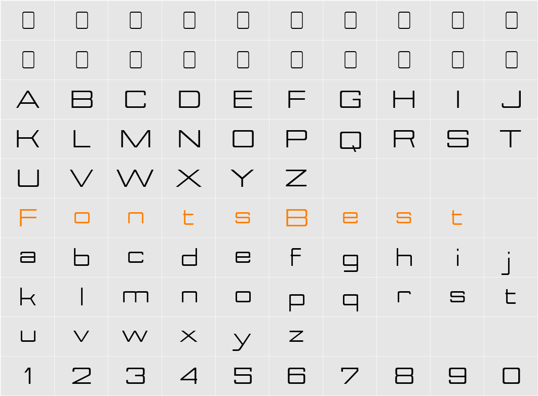Nesobrite Ex Character Map
