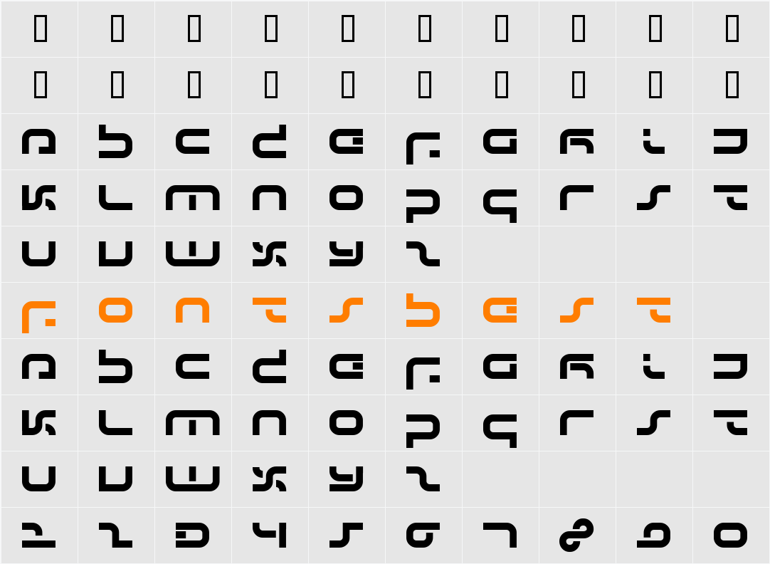 IJ19 Character Map