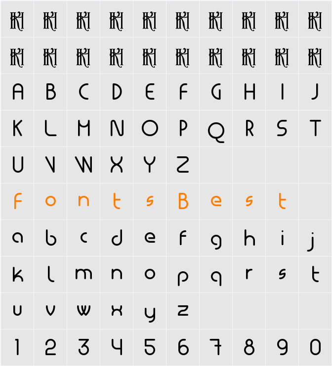 Masiode Rounded Character Map