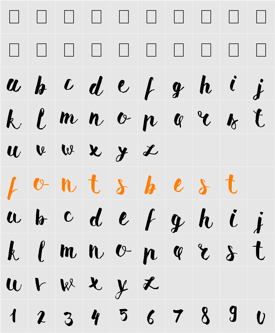 Pomah Type Character Map