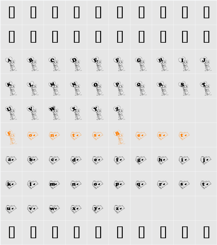KGVMICE Character Map