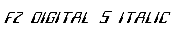 FZ DIGITAL 5 ITALIC Font Image