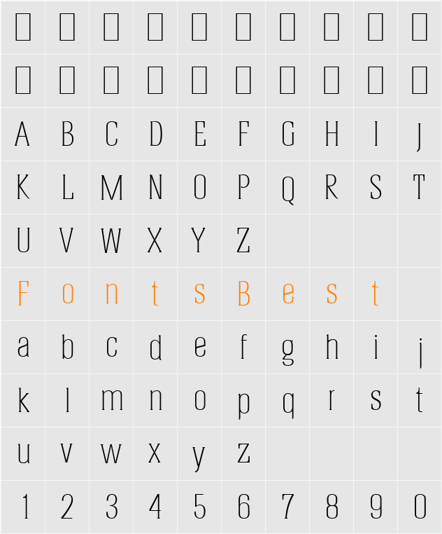 Helium-Serial-ExtraLight Character Map