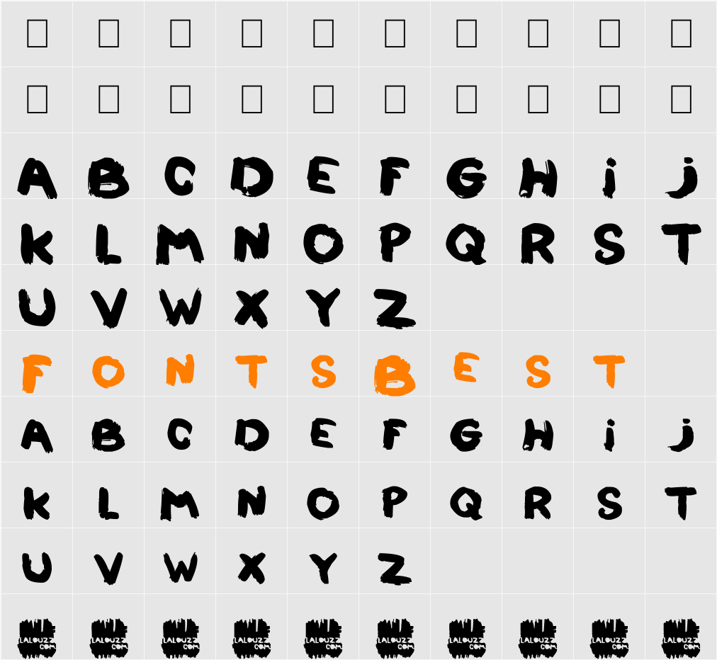 LALOUZZ Character Map