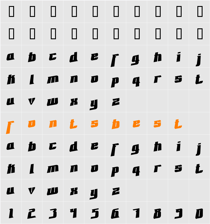 Fontovision II Character Map