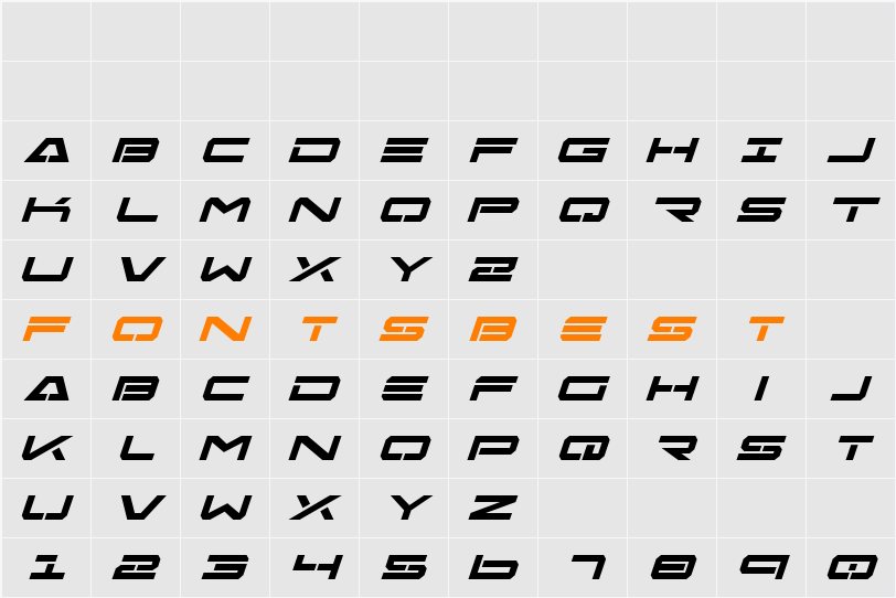 Free Agent Bold ExpItal Character Map