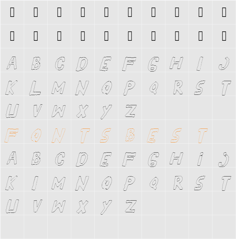 YES_outlineitalic Character Map