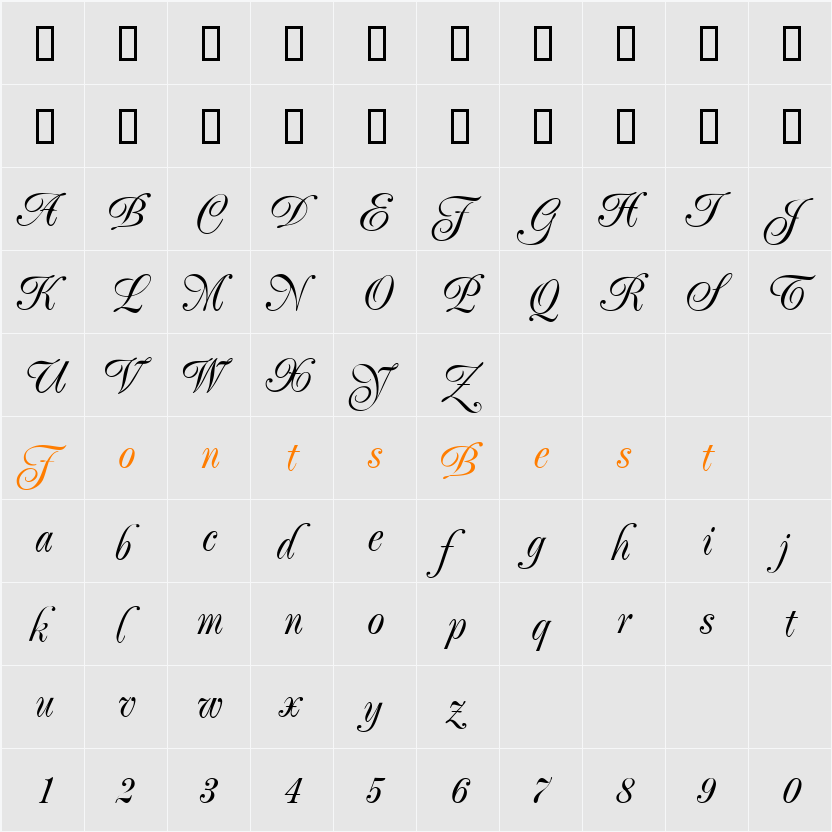 PoeticDB Character Map