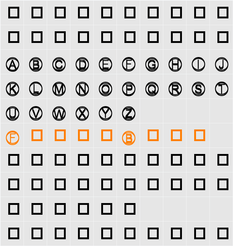 Knapp Character Map