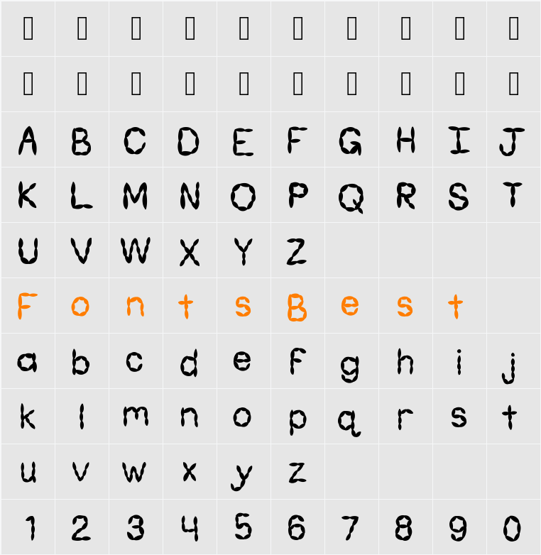 KBRiceaRoni Character Map