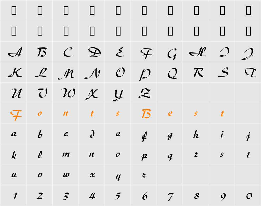 DiscHandDB Character Map