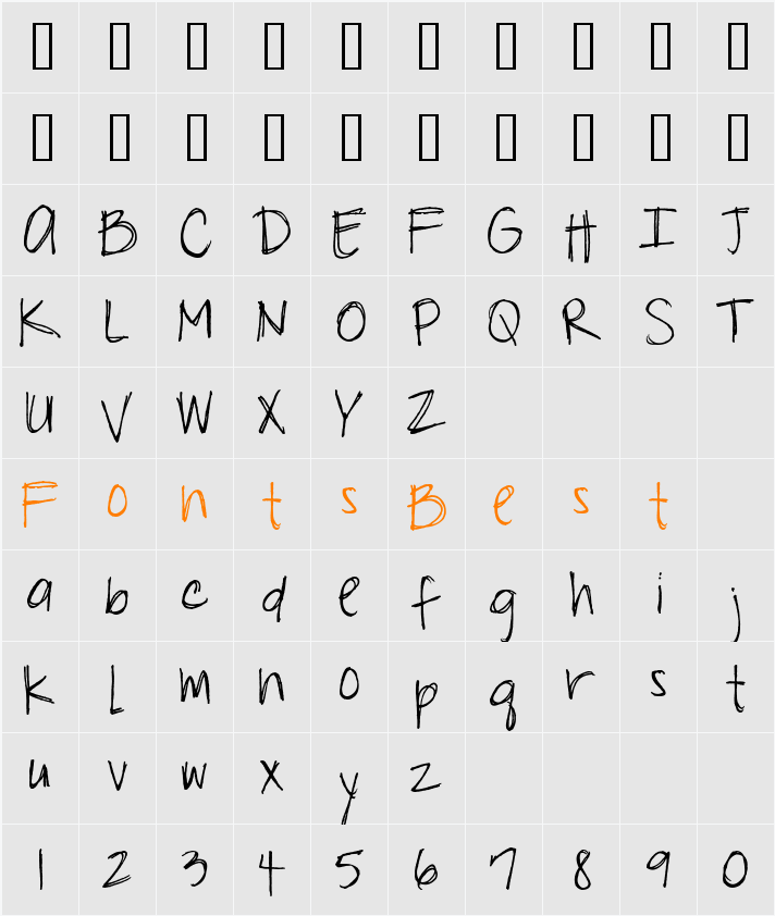 EK Wish Character Map
