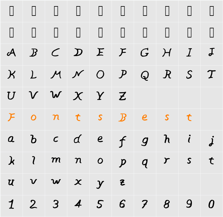 BrunoThg Character Map