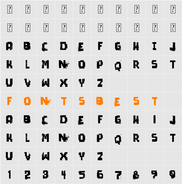 pixel dead Character Map