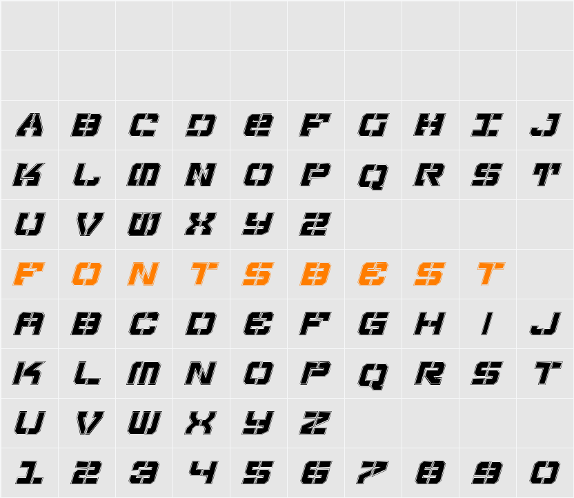 Vyper Pro Italic Character Map