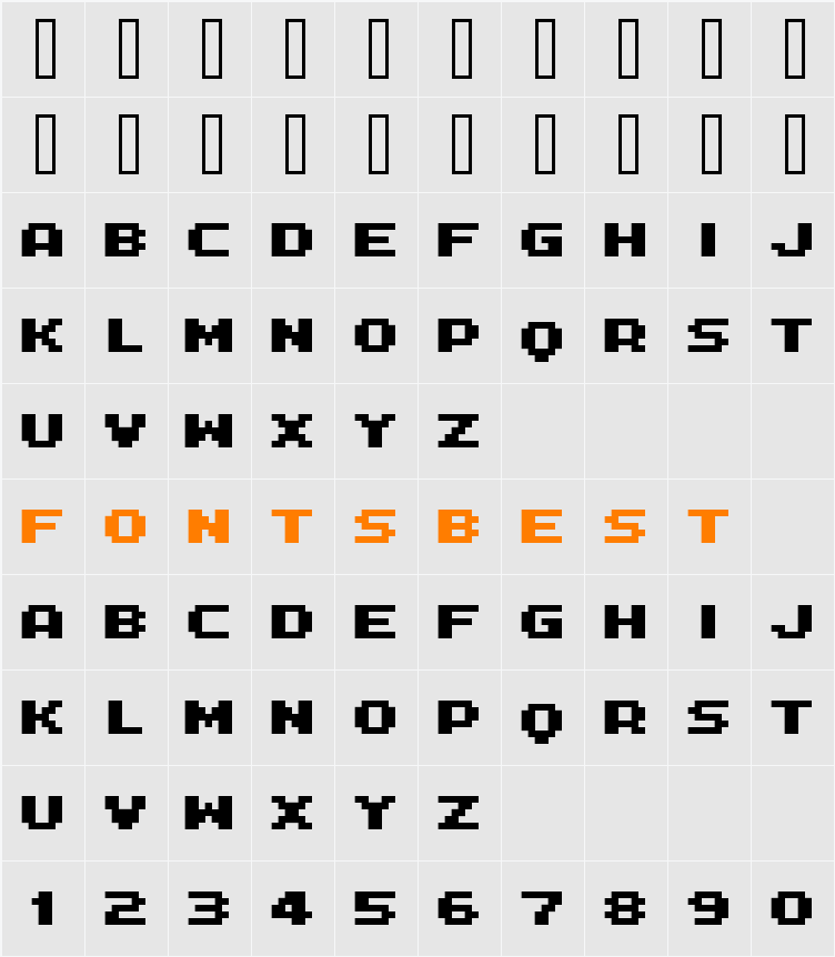 FFF Interface01b Character Map