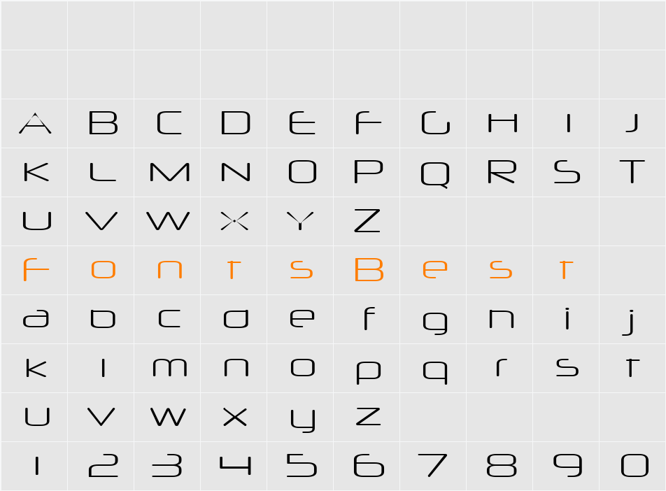 Neuropol X Lite Character Map