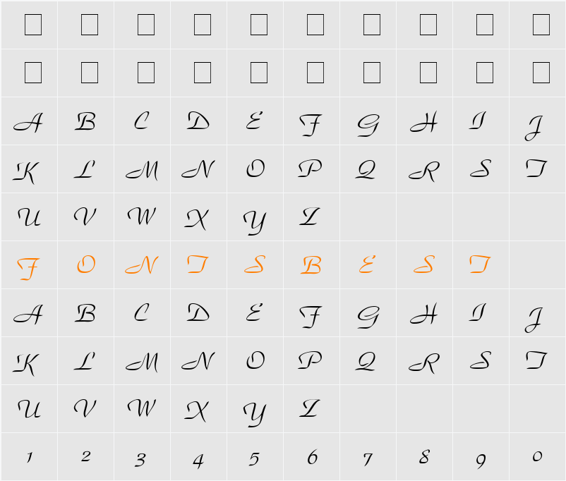 .VnParkH Character Map