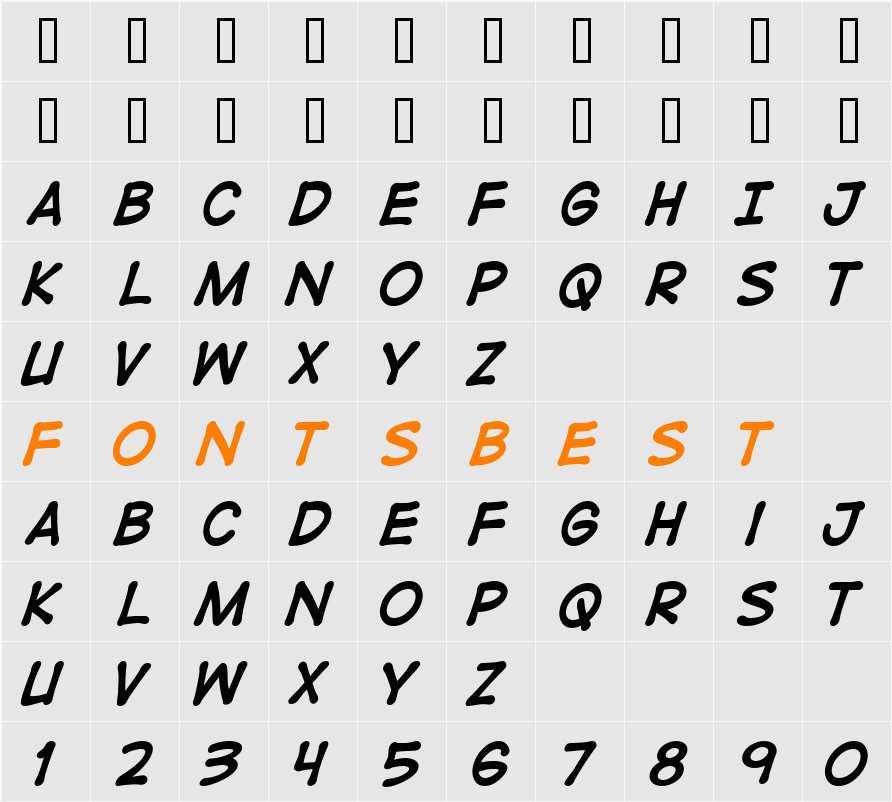 DigitalStrip Character Map
