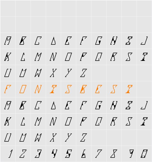 Sloux Character Map