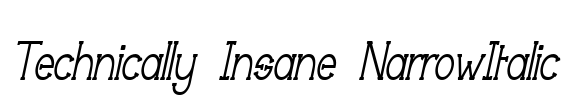 Technically Insane NarrowItalic Font Image